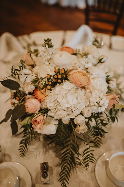 Floral arrangement on table