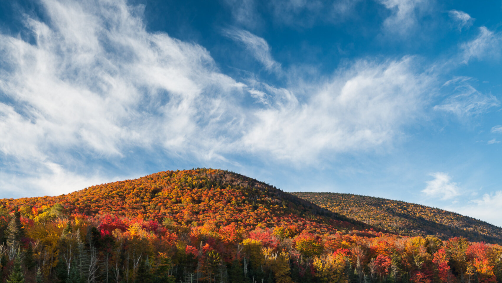 Vermont Hill with changing leaves