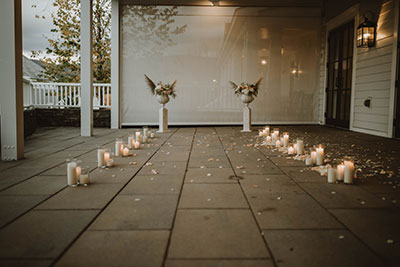 Alter and Aisle lined with candles